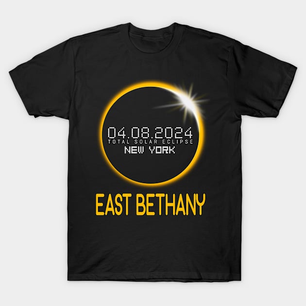 EAST BETHANY New York Total Solar Eclipse April 8 2024 T-Shirt by TeeaxArt